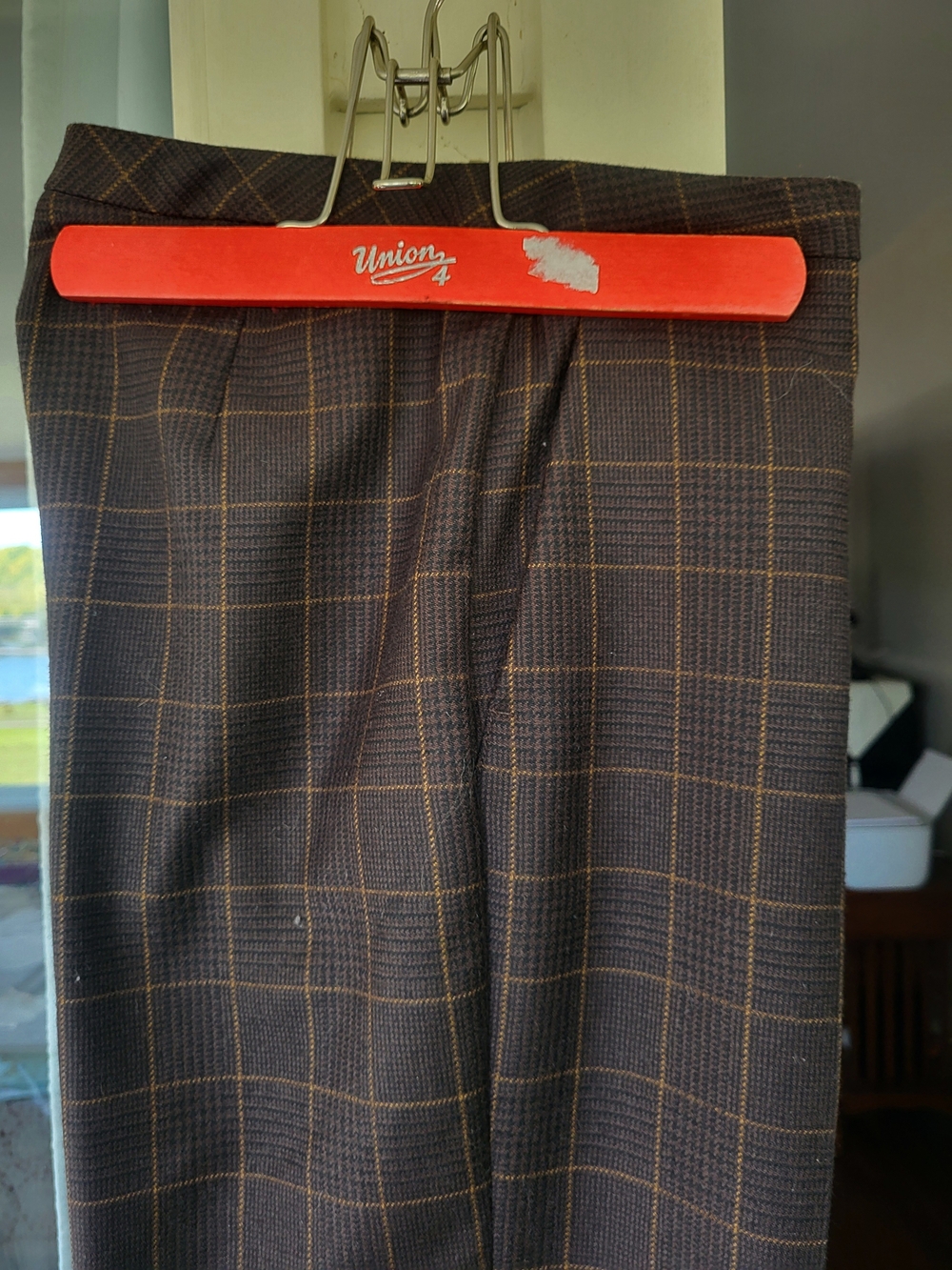 Colors Of Benetton Brown Sz6P Windowpane Wide-Leg Trousers